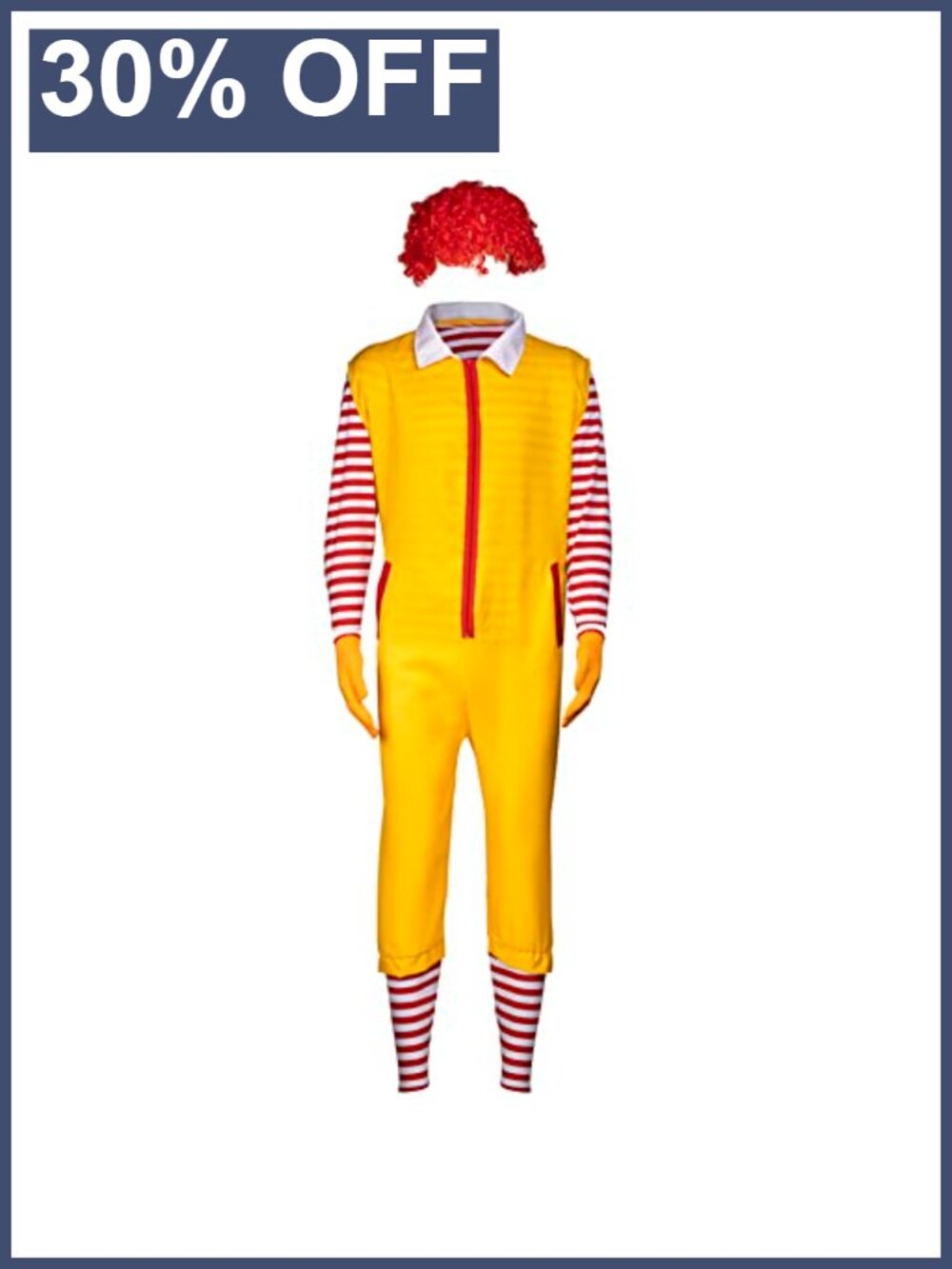 4 Piece Adult Clown Costume Set Polyester Halloween Carnival Outfit Men